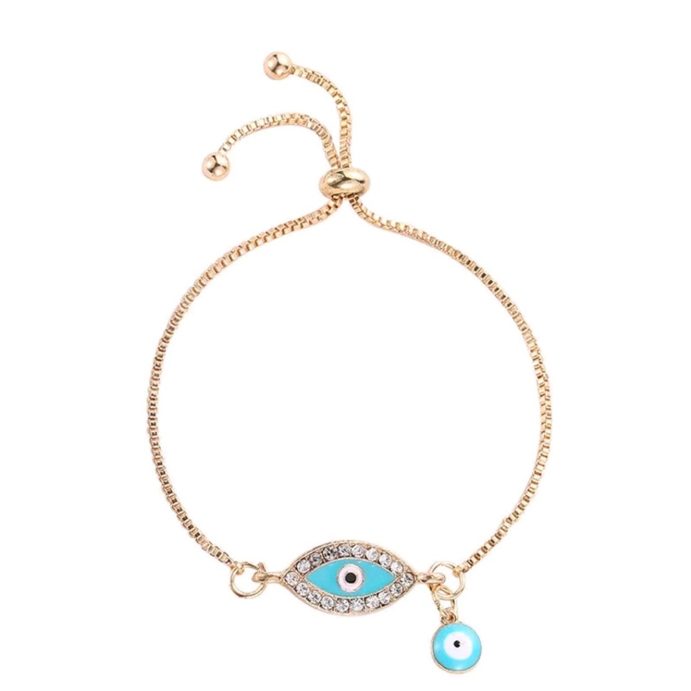 GIFTED- GORGEOUS "EVIL EYE" EASY ADJUST BRACELET - Picture 4 of 4